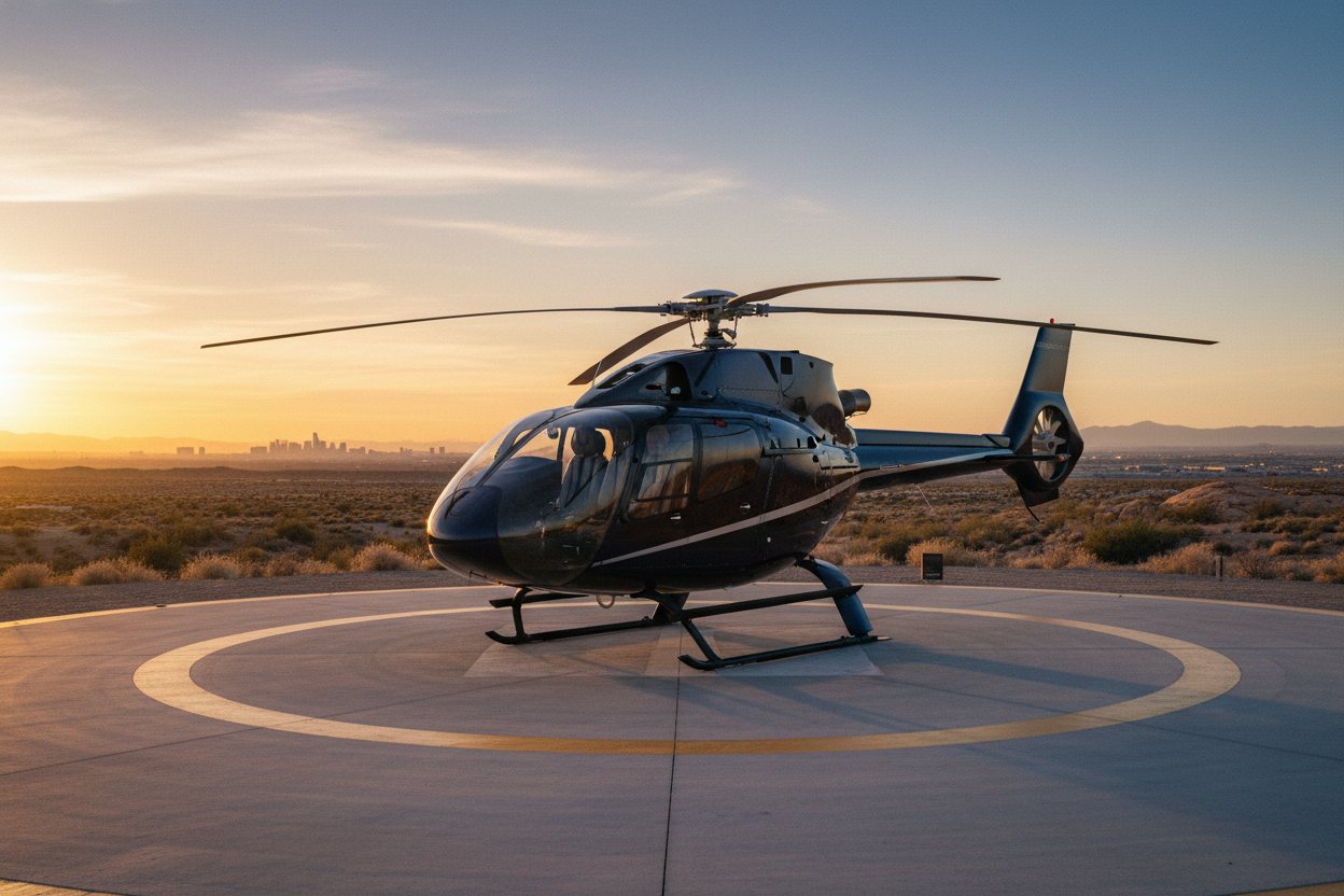 Helicopter on the ramp.